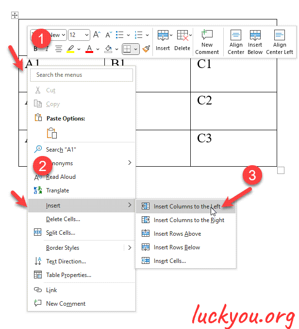 how to rotate the head of a table in Microsoft Word