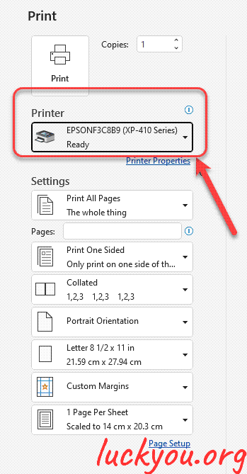 how to print a document in Microsoft word