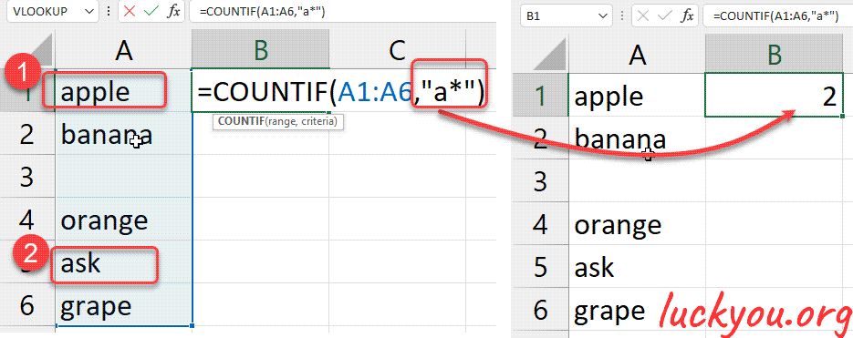 how to count text in Microsoft excel “Countif fuction”