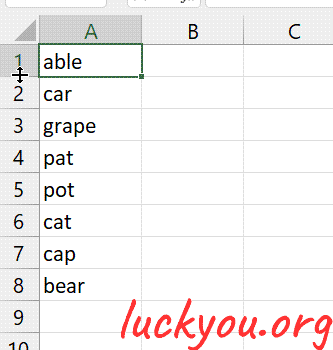 how to alphabetize a column in excel