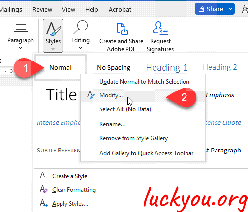 how to change default font in word