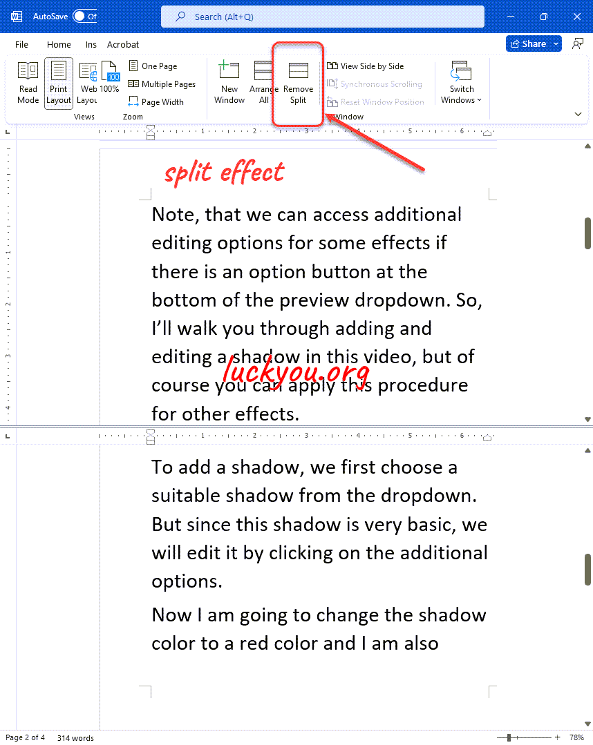 how to arrange the screen in Microsoft Word