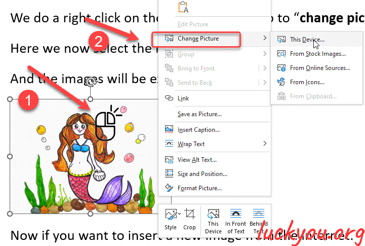 how to replace an image in Microsoft Word