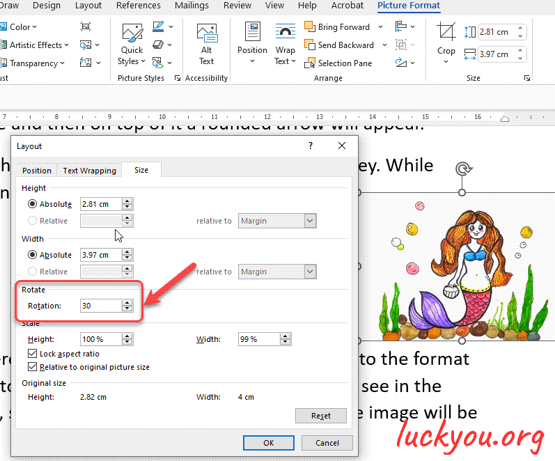 How to rotate a picture in Microsoft Word.