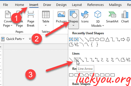 how to add arrows to a picture in Microsoft Word