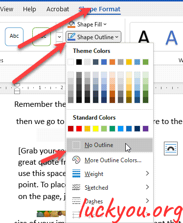how to write text on an image in Microsoft word