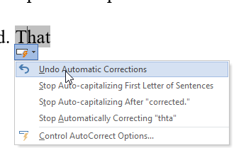 how to automatically corrects words in Microsoft Word