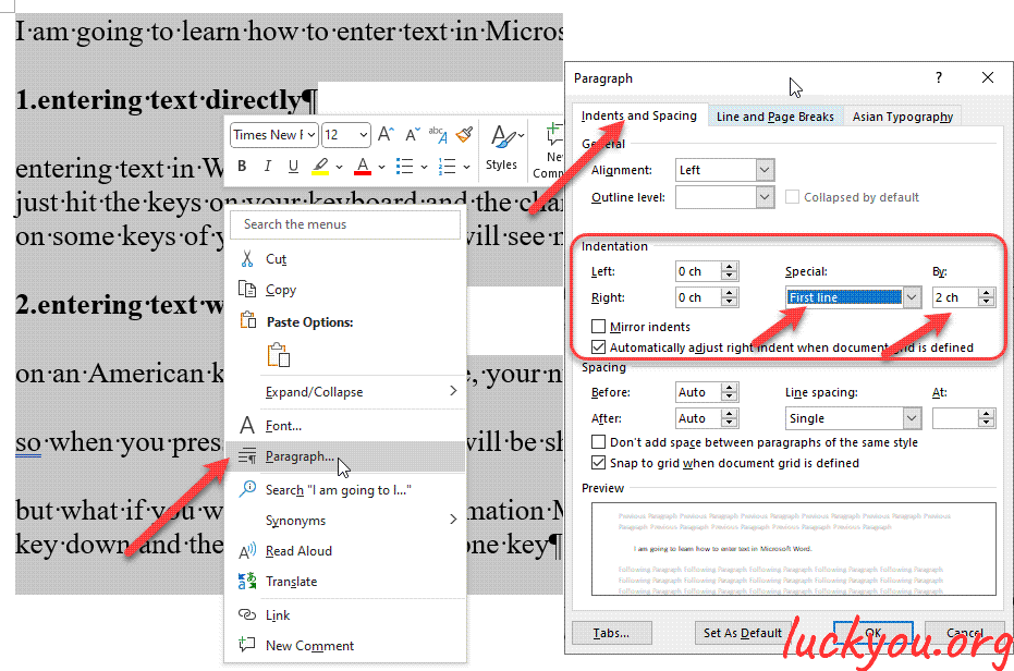 the different between “enter” and “shift enter” in Microsoft Word