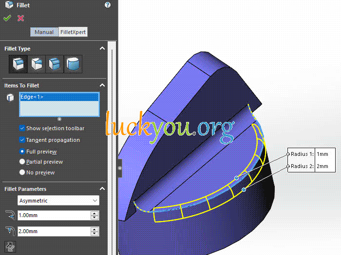 Add Fillets and key feature to a part in solidworks | SOLIDWORKS Tutorials: Basic Techniques