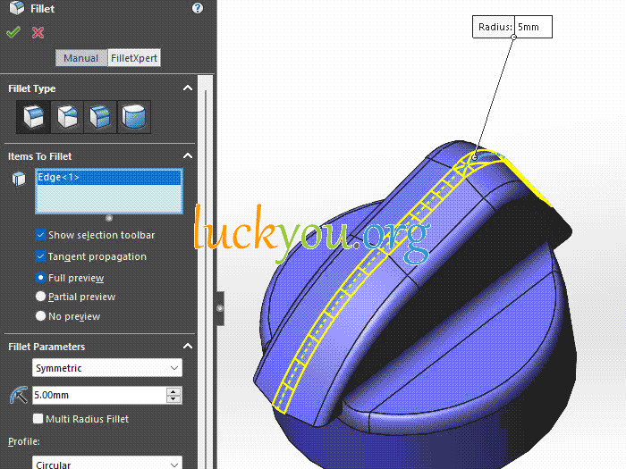 Add Fillets and key feature to a part in solidworks | SOLIDWORKS Tutorials: Basic Techniques