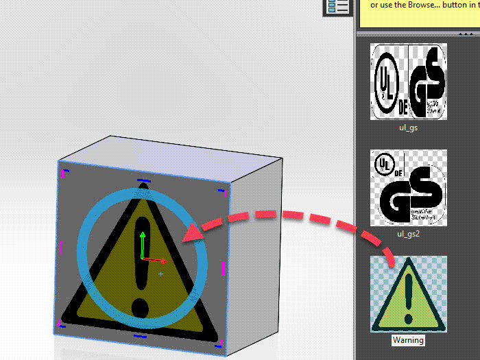 Adding a Decal to a SolidWorks Model: Method and Steps