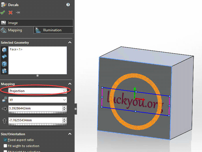 Adding a Decal to a SolidWorks Model: Method and Steps